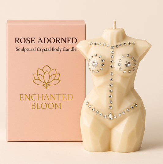 Rosè Adorned Sculptural Crystal Body Candle